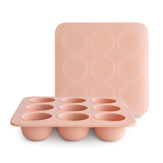 mushie Silicone Baby Food Freezer Tray with Lid | 9 Cups x 1.5oz | BPA Free Storage Container (Bl... | Amazon (US)