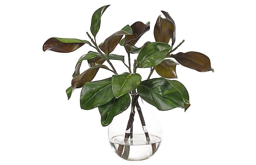 18" Magnolia in Vase, Faux | One Kings Lane