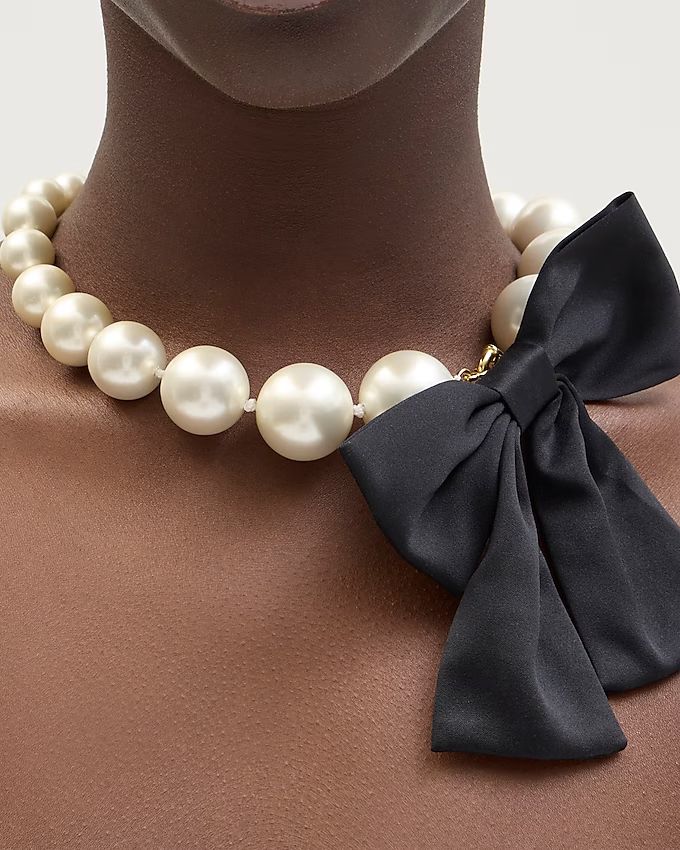 Pearl bow necklace | J.Crew US
