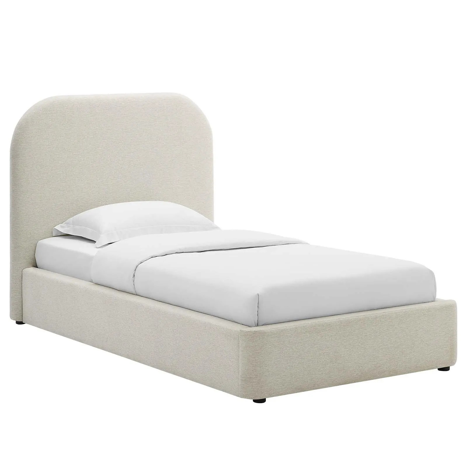 Keynote Upholstered Fabric Curved Twin Platform Bed | Ashley