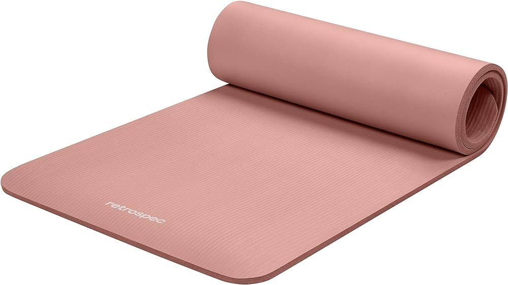 Retrospec Solana Yoga Mat 1/2" Thick w/Nylon Strap for Men & Women - Non Slip Exercise Mat for Yo... | Amazon (US)