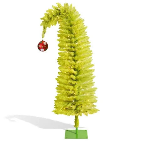 5.5 FT Pre-lit Grinchs Christmas Tree, WeGuard Bendable Whimsical Christmas Tree for Christmas Decorations Indoor/Outdoor or Porch Decor, 170 Lights / 460 Tips / 8 Flashing Modes | Walmart (US)