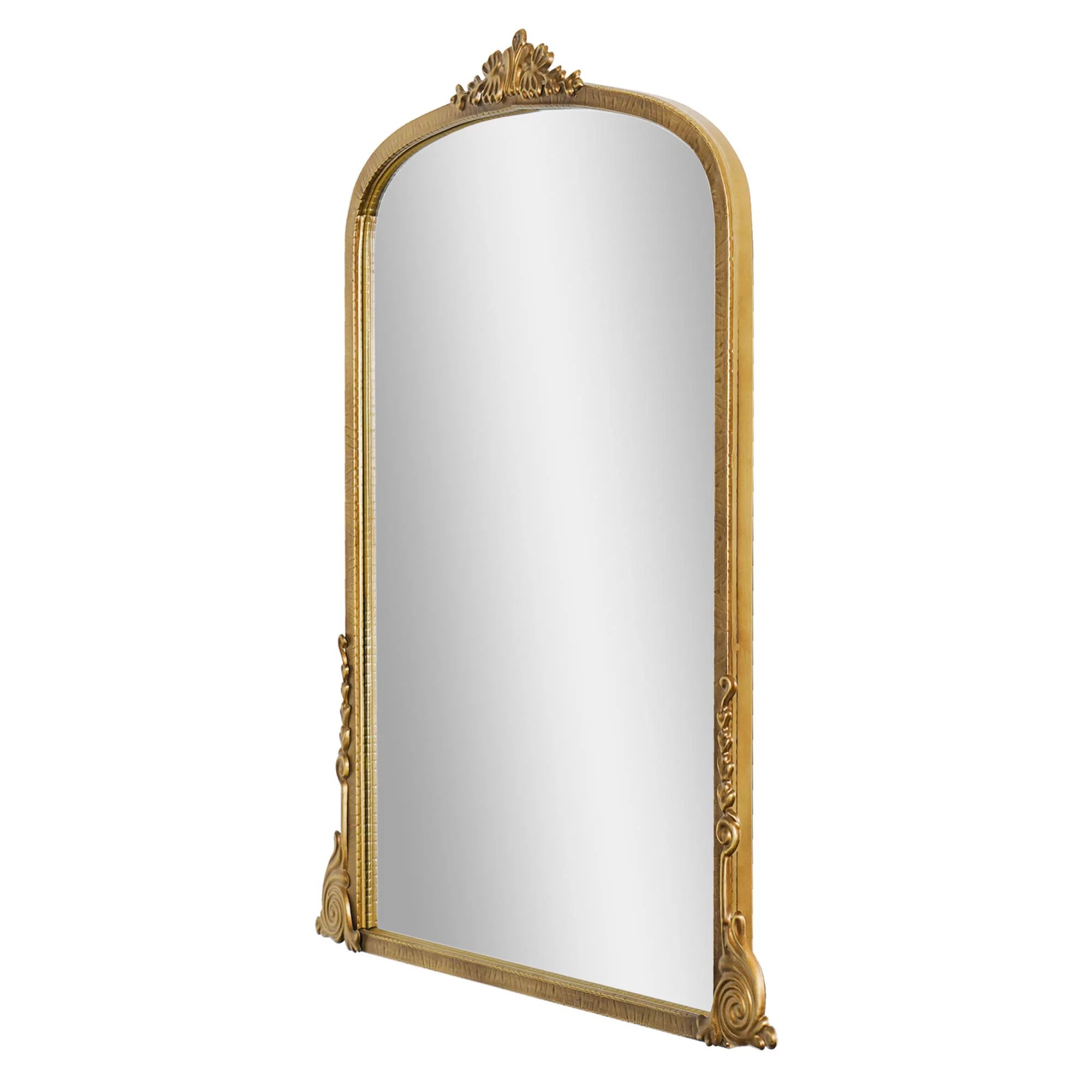 Head West Arch Antique Gold Ornate Metal Framed Accent Wall Mirror - 29" x 33" - Walmart.com | Walmart (US)