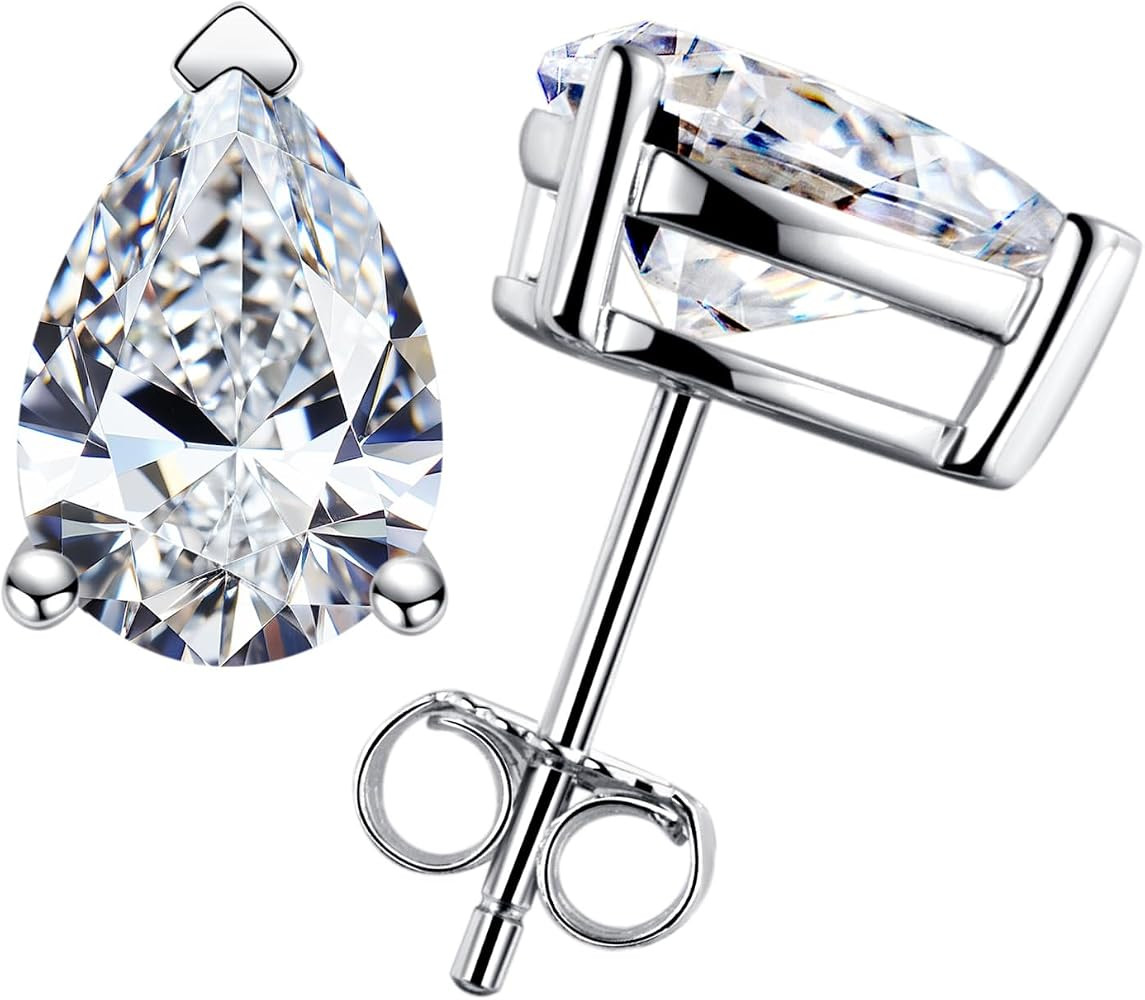 1cttw-6cttw Moissanite Stud Earrings D Color VVS1 925 Sterling Silver Timeless Sparkle Studs Daily Elegance Earrings for Women Wife Her with Certificate | Amazon (US)