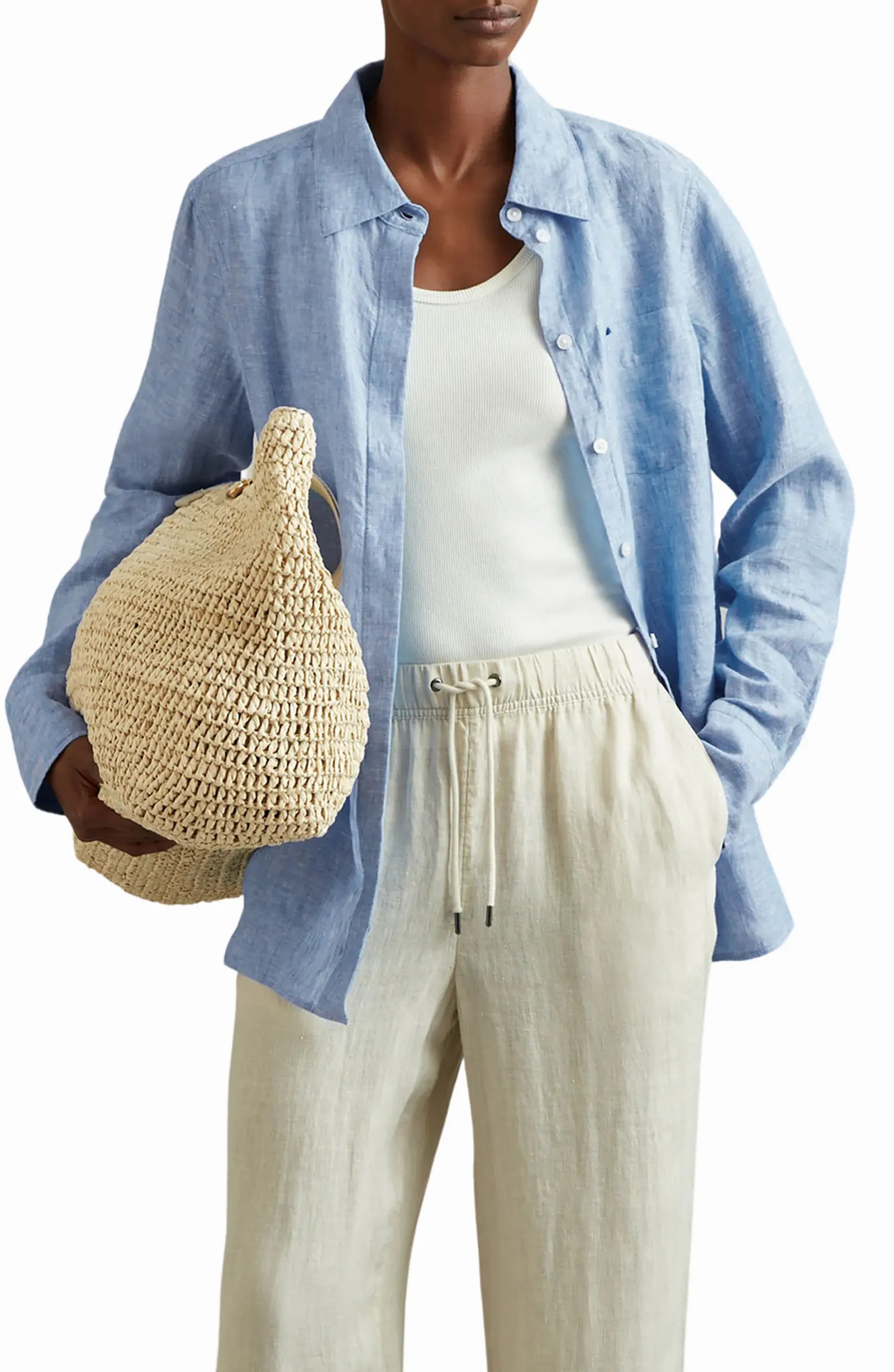 Belle Linen Button-Up Shirt | Nordstrom