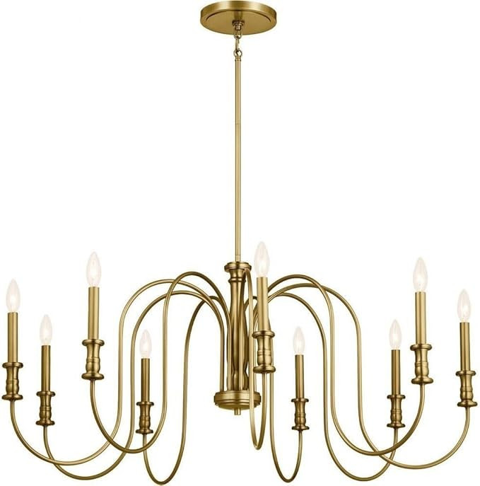 Kichler 52471NBR Karthe Chandelier, 9-Light 540 Total Watts, Natural Brass | Amazon (US)
