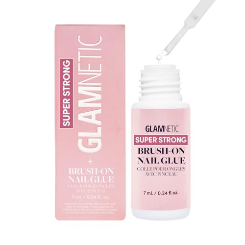 Glamnetic Super Strong Brush On Vegan Nail Glue | Brush Tip Applicator, Mess Free, Travel Friendl... | Amazon (US)