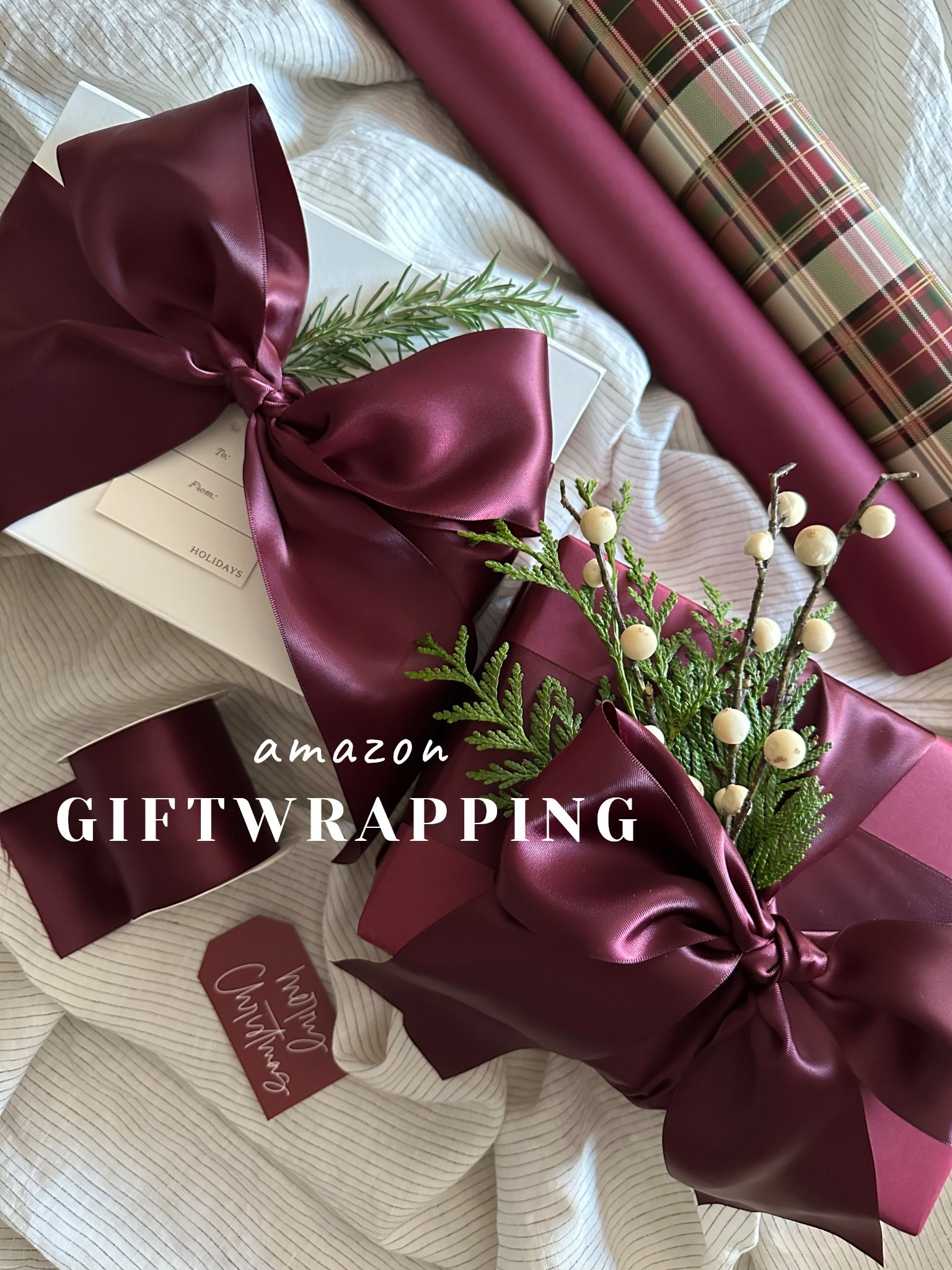 IN STOCK! My favorite Amazon Christmas gift wrap yet. 

monochromatic, neutral gift, holiday gift, gift wrap, silk ribbon, Christmas gift, wrap, bows, burgundy wrapping paper, gift tags, burgundy gift wrap, faux stems, wrapping paper

#LTKSeasonal #LTKHoliday #LTKHome