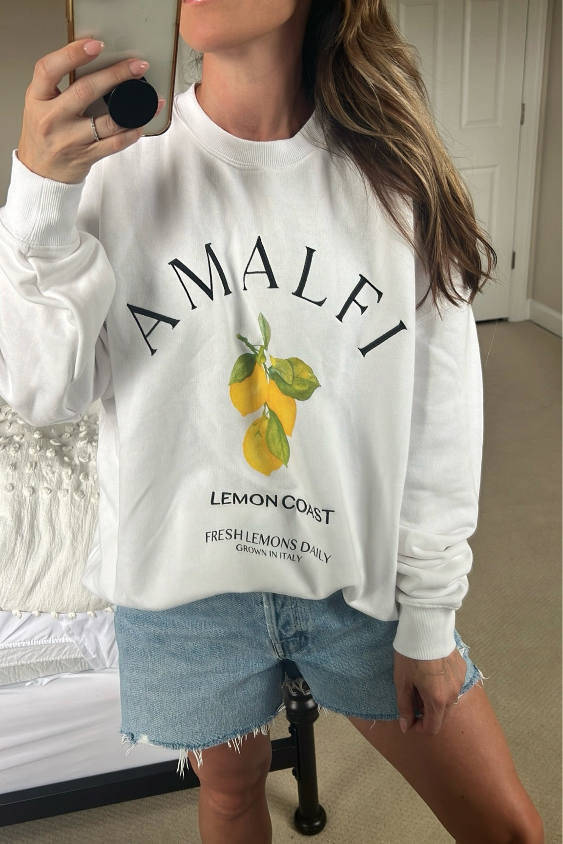 Amalfi sweatshirt from target. Wearing size s, you don’t need to size up. It runs big 

#LTKStyleTip #LTKFindsUnder50