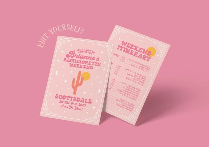 Scottsdale Bachelorette Party Digital Template Invitation and - Etsy | Etsy (US)