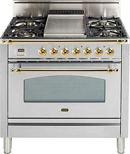 Ilve UPN90FDVGGI Nostalgie Series 36 Inch Gas Convection Freestanding Range, 4 Sealed Burners, 3.... | Amazon (US)