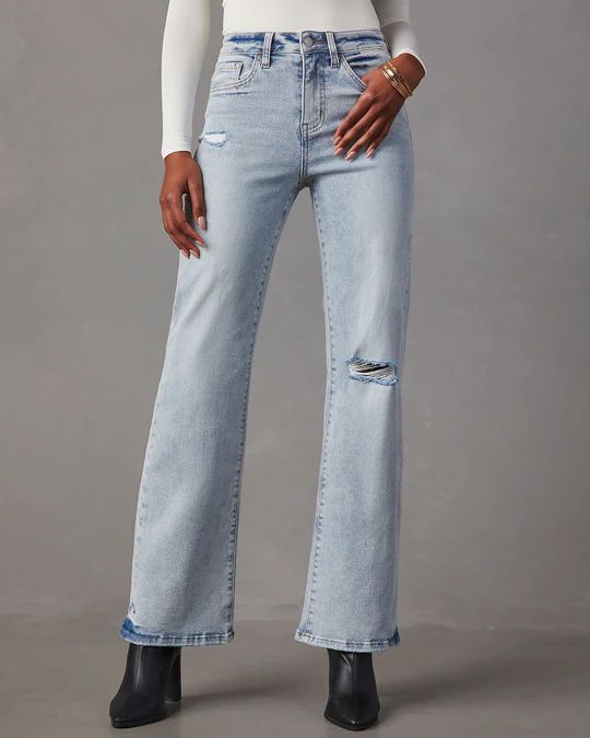 Crystal 90'S Vintage Distressed Flare Jeans | VICI Collection