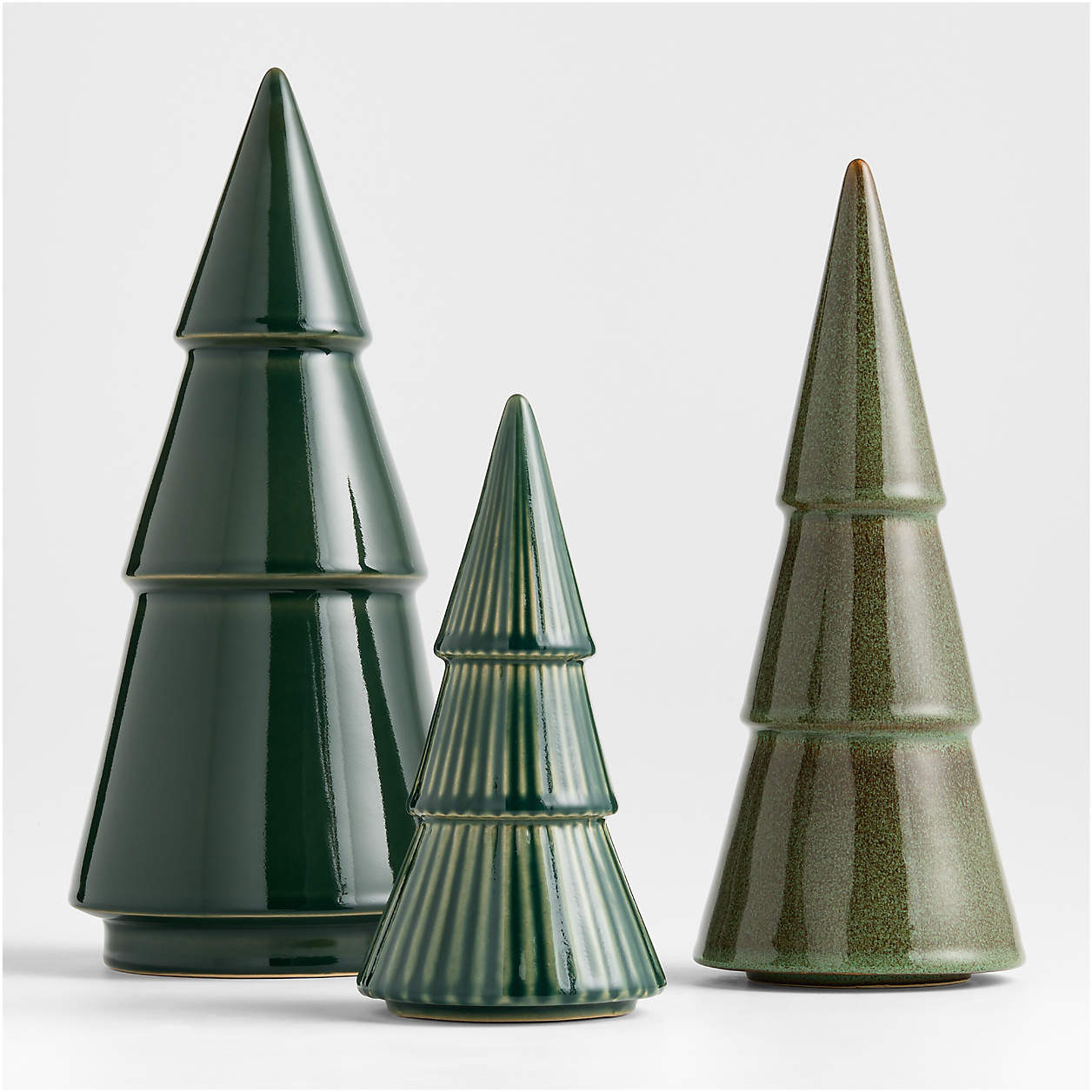 Green Ceramic Holiday Tree Small 9" | Crate & Barrel | Crate & Barrel