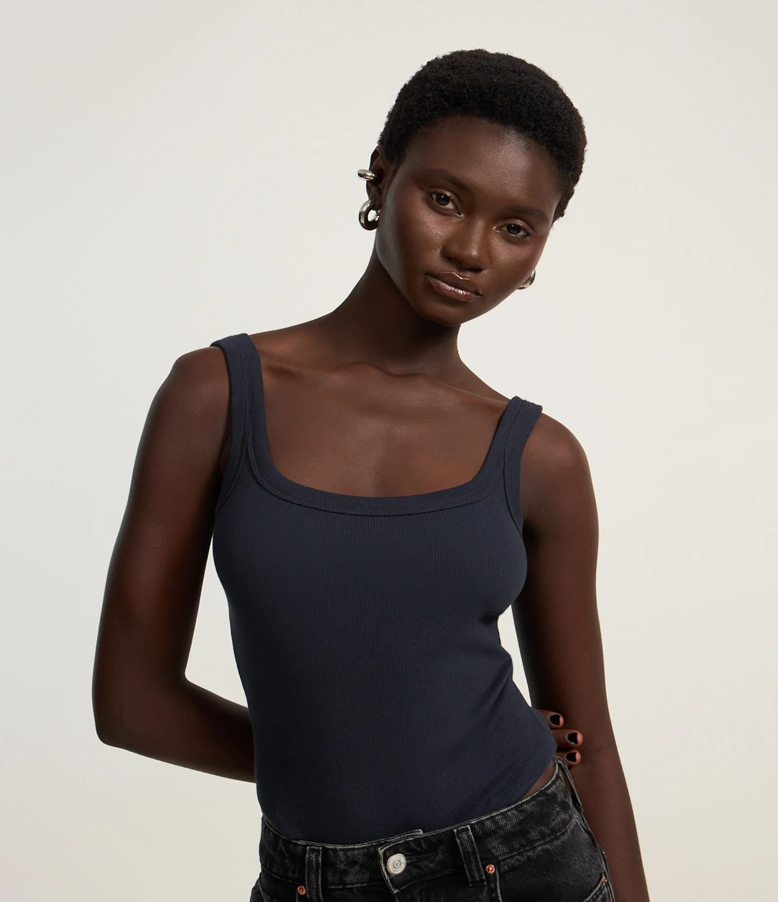 Body em Ribana Sem Manga com Viés Transpassado Preto - Lojas Renner | Renner (BR)