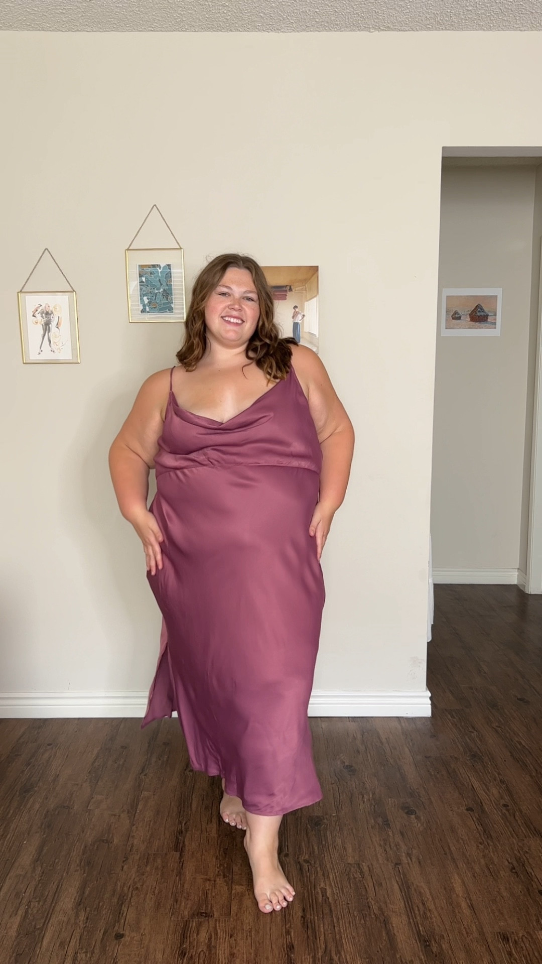 Plum slip dress great as a wedding guest dress. Wearing 3X

#LTKstyletip #LTKcurves #LTKwedding