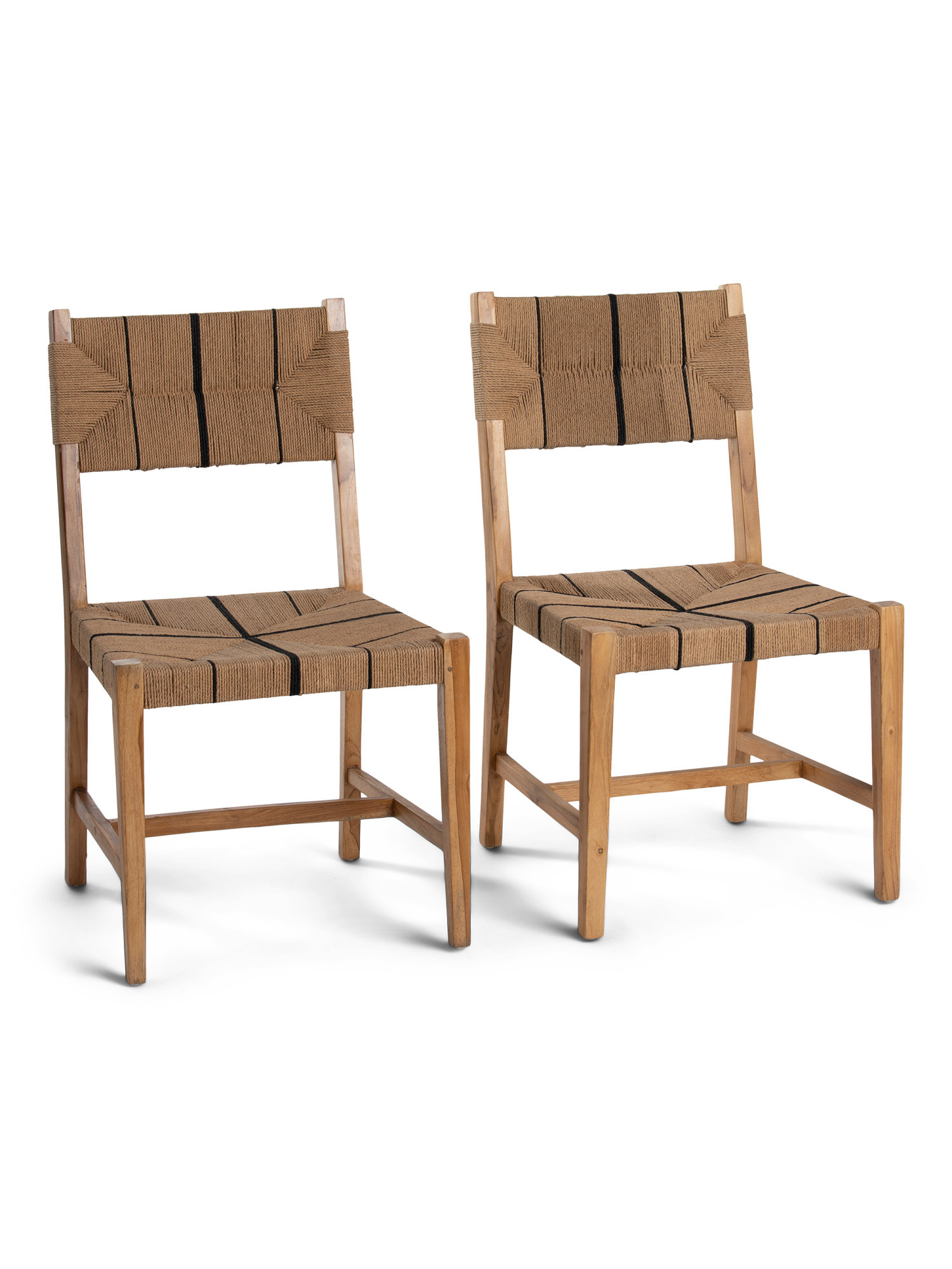 Set Of 2 Striped Woven Dining Chairs | TJ Maxx