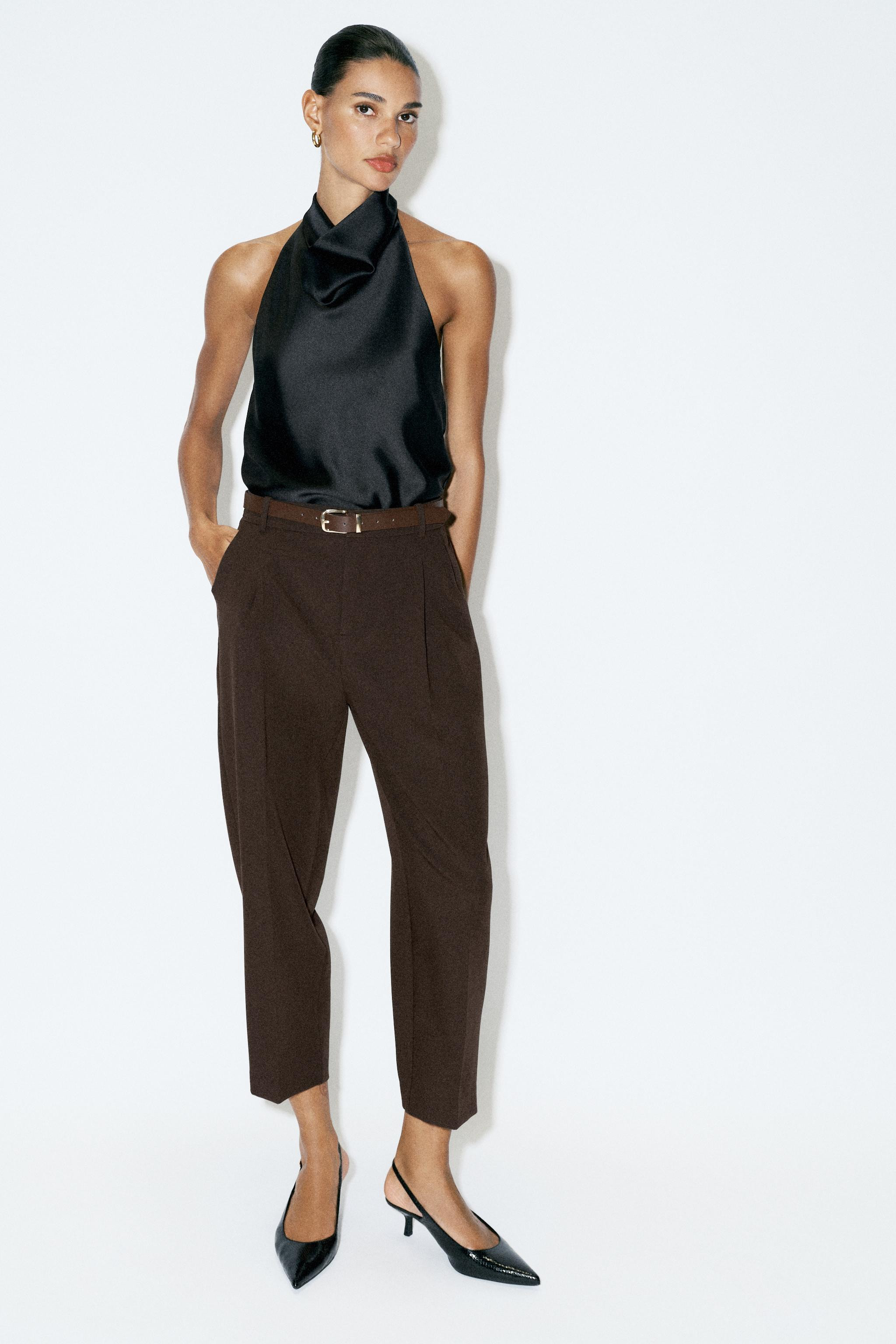 BELTED ANKLE PANTS | Zara US