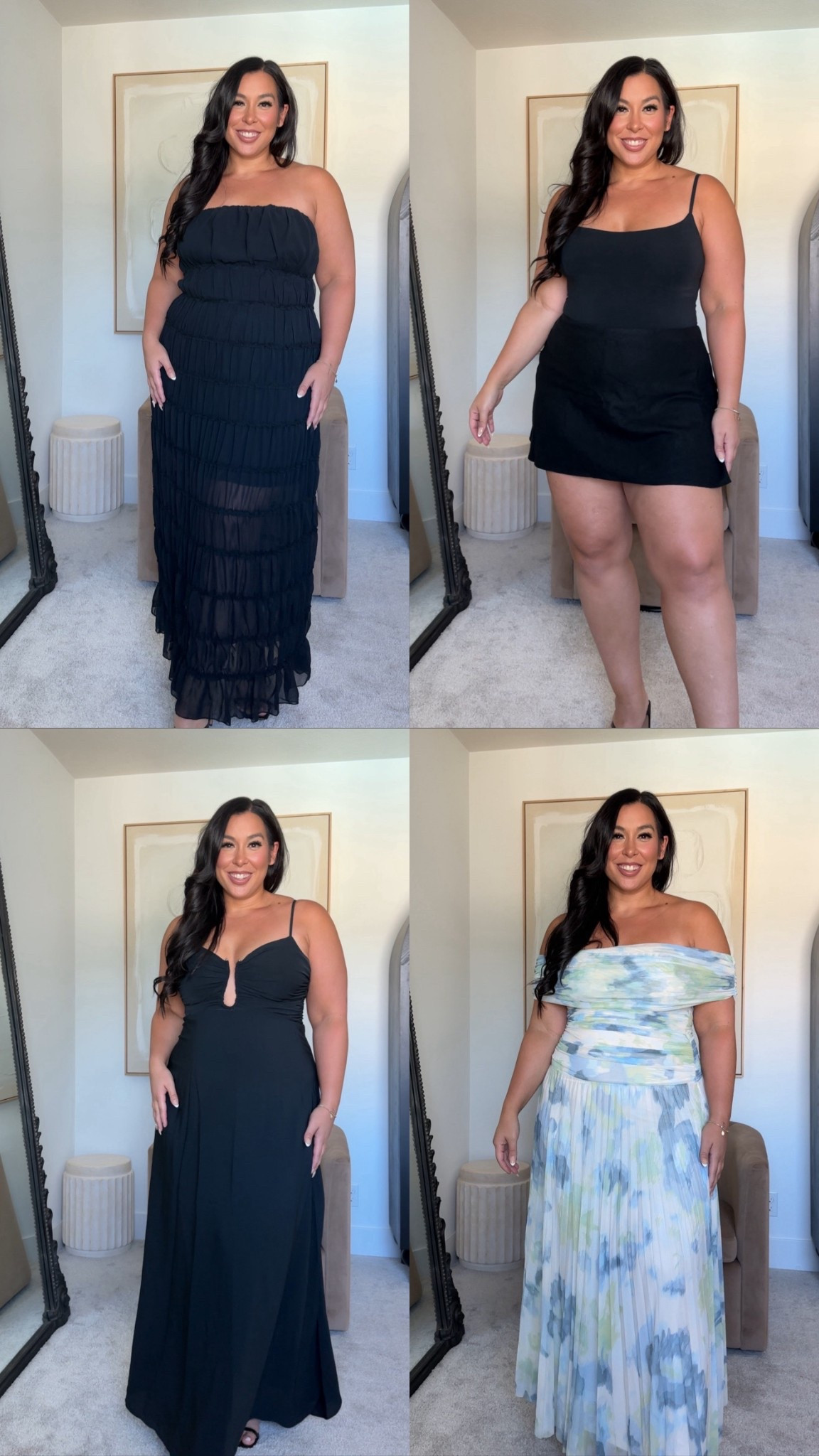 Use code AFBONNIE for a stackable 15% off! Sizing below ⬇️
Ruffled dress: XL tall
Black cami: L
Black maxi dress: L tall
Mesh maxi dress: XL

*Use code AFBONNIE to get an additional 15% off almost everything at checkout from 7/10/25-7/14/25. Offer valid in US/CA. Exclusions apply. See details online.