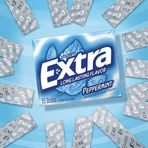 Extra Gum Peppermint Chewing Gum, 15 Pieces (Pack of 10) | Amazon (US)