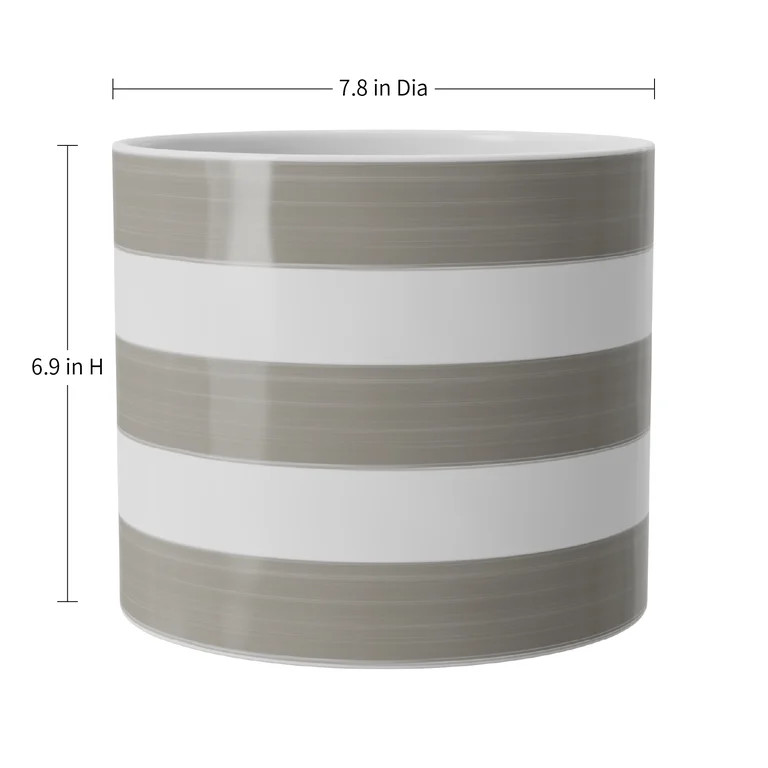 Mainstays Andrew 7.8" x 7.8" x 6.9" Round Birch Gray and Vanilla Dream Ceramic Planter | Walmart (US)