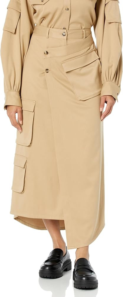 The Drop Women's Travertine Long Asymmetric Cargo Skirt by @karenbritchick | Amazon (US)