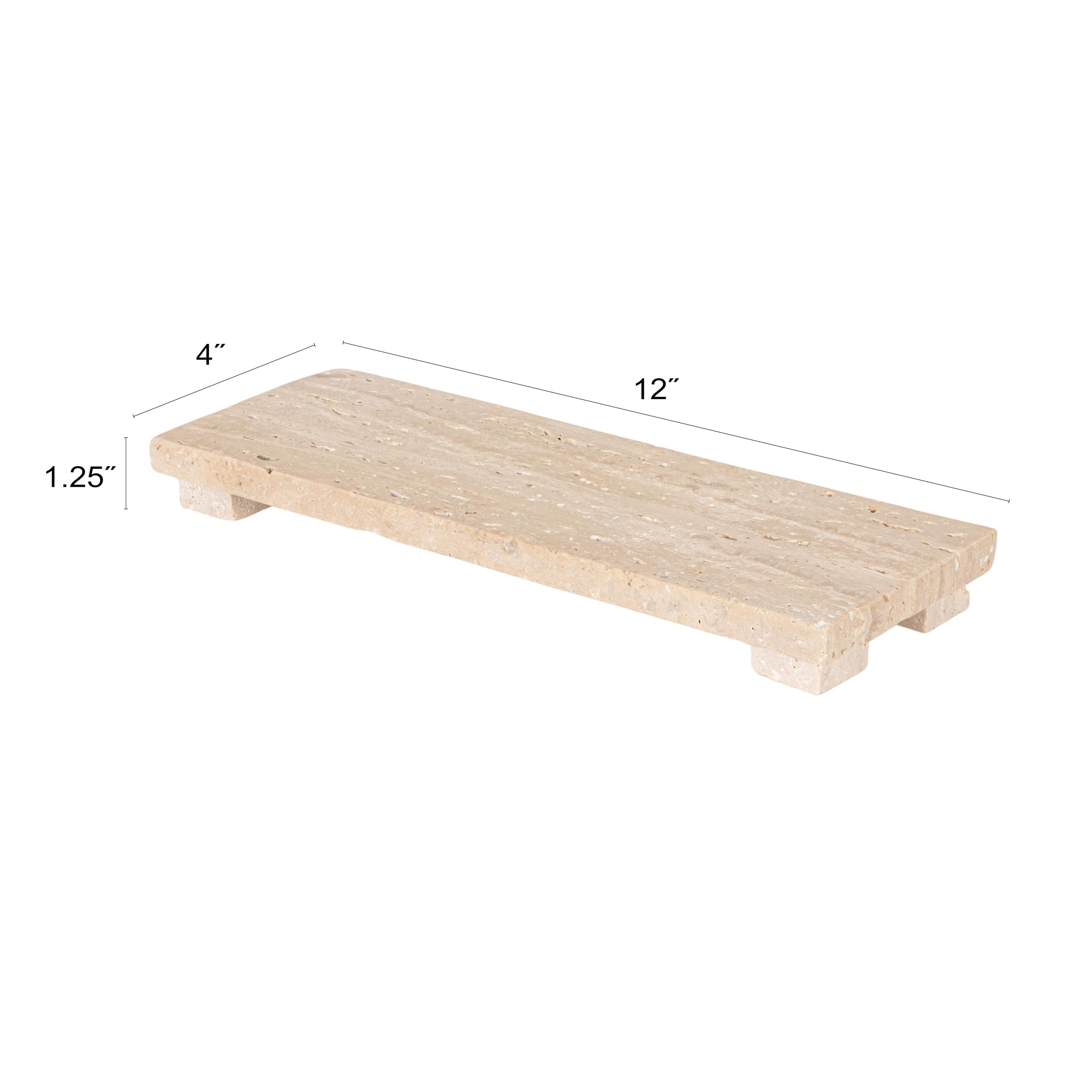 Creative Co-Op Scandinavian Travertine Footed Charcuterie Board, Beige | Amazon (US)