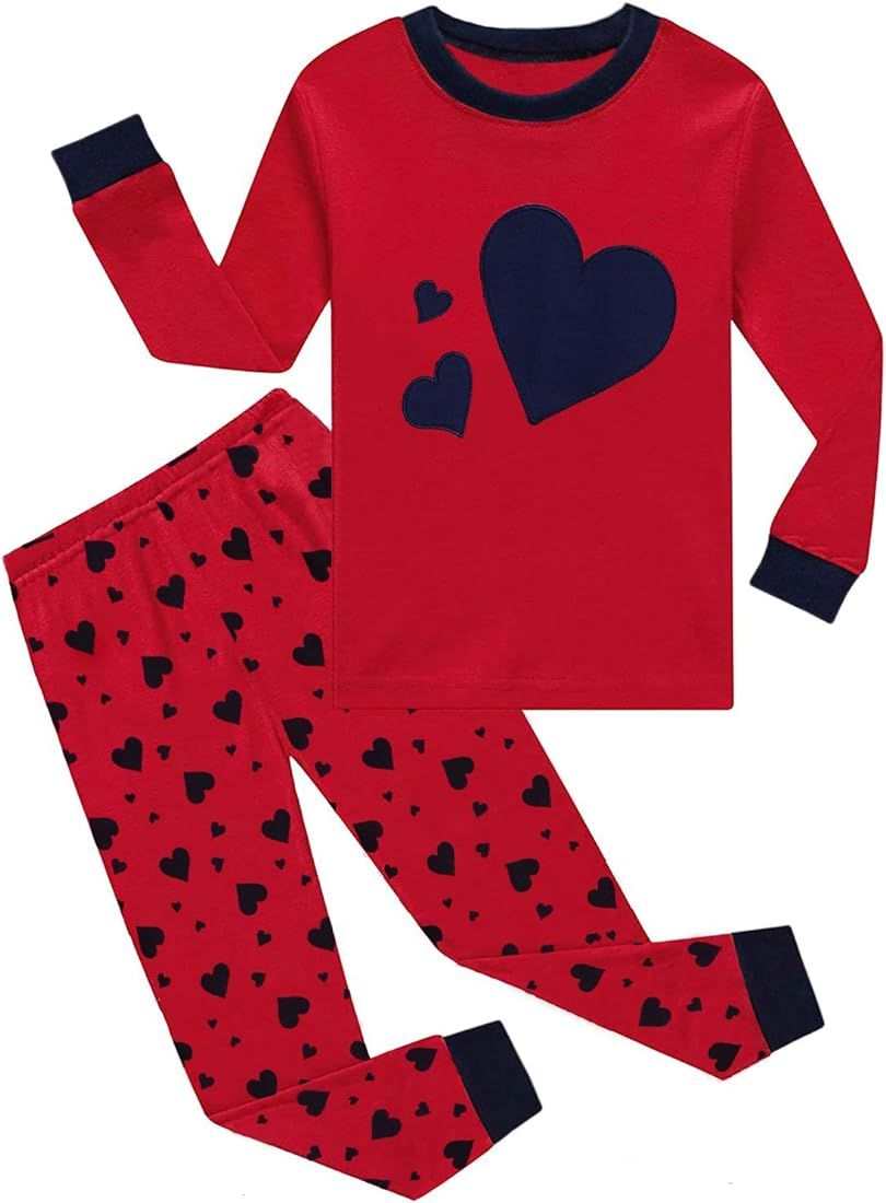 Little Hand Kids Girls Long Sleeve Pajamas Hearts Shape Sleepwears Dinosaur Pajama Cute Cat Pjs f... | Amazon (US)