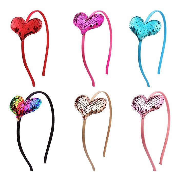Candygirl Sequin Glitter Hair Headband for Girl Heart Colorful Mermaid Hairband for Children Todd... | Amazon (US)