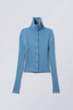 Slim Knitted Turtleneck Cardigan | Weekday