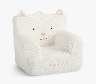 Anywhere Chair®, Ivory Sherpa Kitty | Pottery Barn Kids