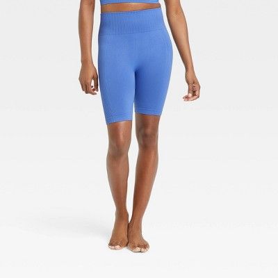 Women's Seamless Ribbed Bike Shorts - All in Motion™ | Target