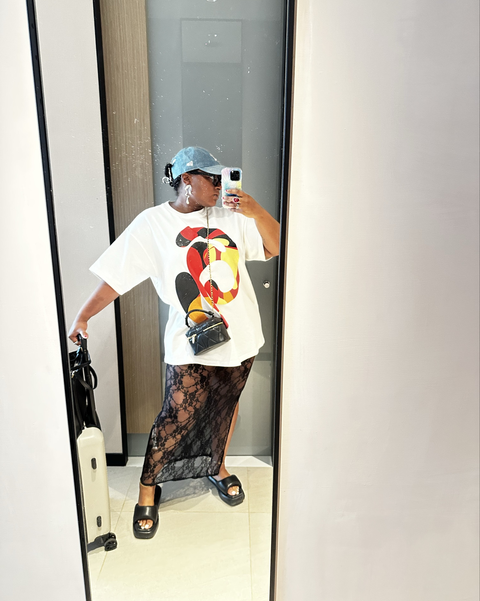 Lace skirt + Oversized t-shirt is one of my go-to outfit formulas for the warmer weather! 🌅 Lace capris would also work well! 
—
My skirt is from PLT and my top from Kai Collective but I will be finding similars! 

#LTKFestival #LTKStyleTip #LTKMidsize