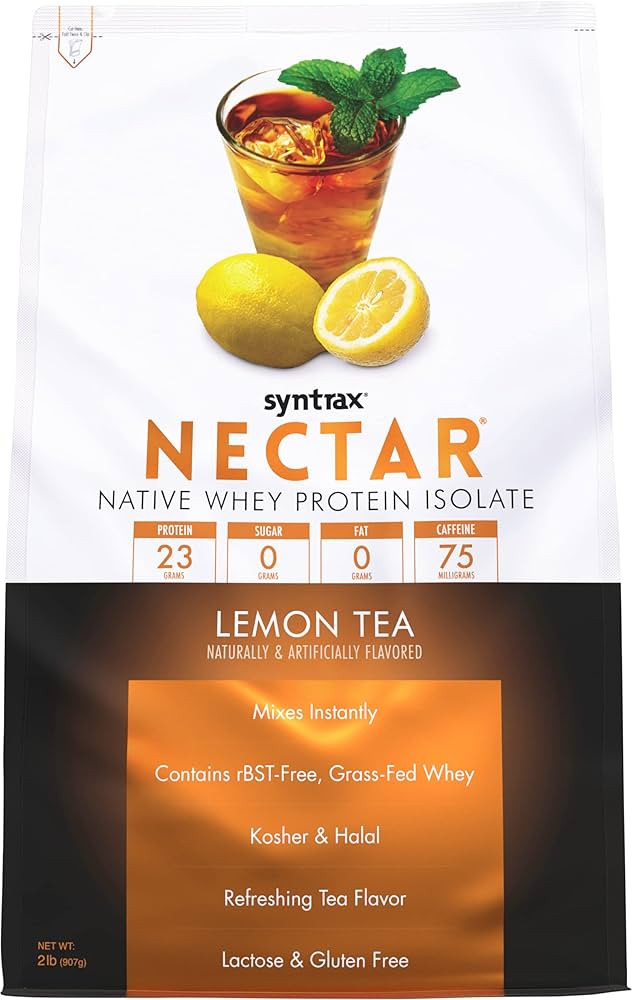 Syntrax Nutrition Nectar, 100% Whey Isolate Protein Powder, Refreshing Fruit Flavor, Lemon Tea, 2... | Amazon (US)