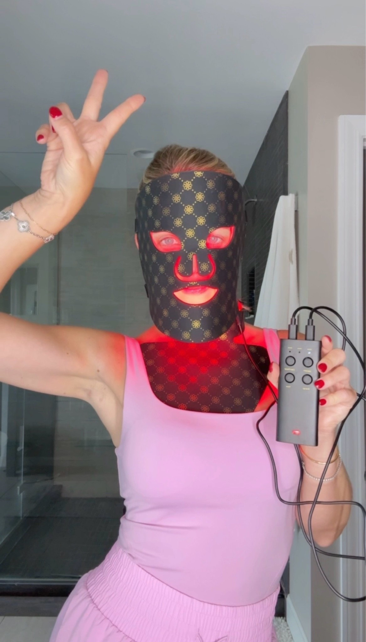 XS top and shorts 💗 Red light mask linked on IG stories!

#LTKPetite #LTKActive #LTKSaleAlert