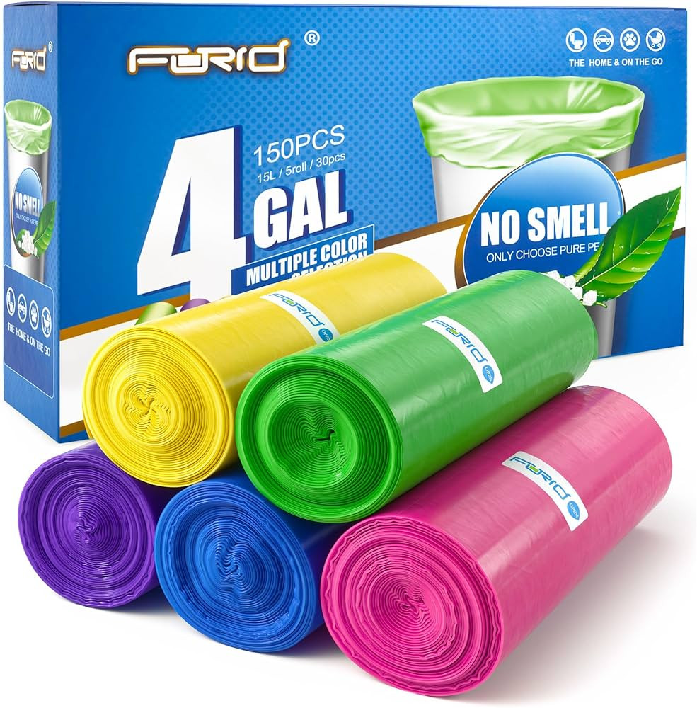 FORID Small Trash Bags 4 Gallon for Bathroom - Extra Thick Colored Garbage Bags Unscented,Strong ... | Amazon (US)
