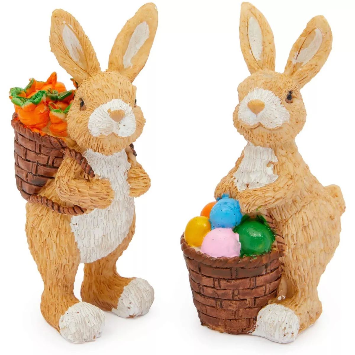 Juvale 2 Pack Mini Easter Bunny Rabbit Garden Statues for Home Table Decorations, 2.7 x 4.5 in. | Target