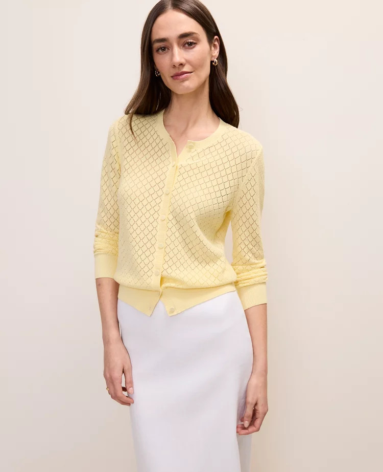 Pointelle Stitch Ann Cardigan | Ann Taylor
