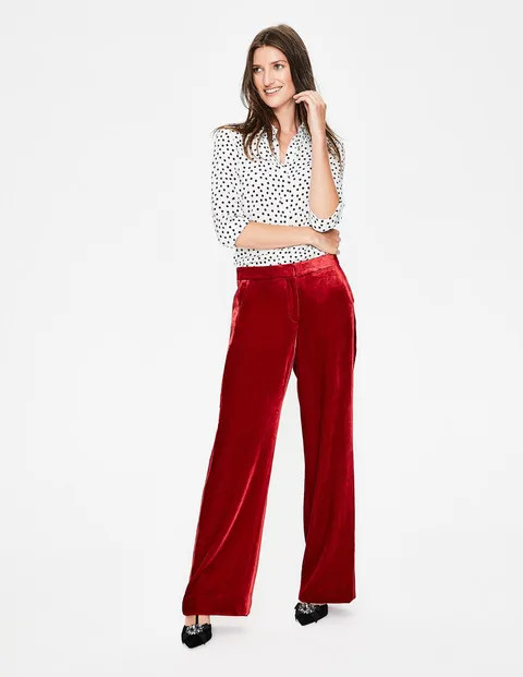 Selwood Velvet Pants - Poinsettia | Boden (US)