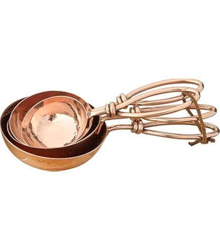 Creative Co-Op 3-Piece Stainless Steel Scoops with Leather Tie, Brass Finish | Amazon (US)