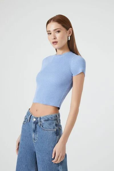 Fitted Sweater-Knit Crop Top | Forever 21