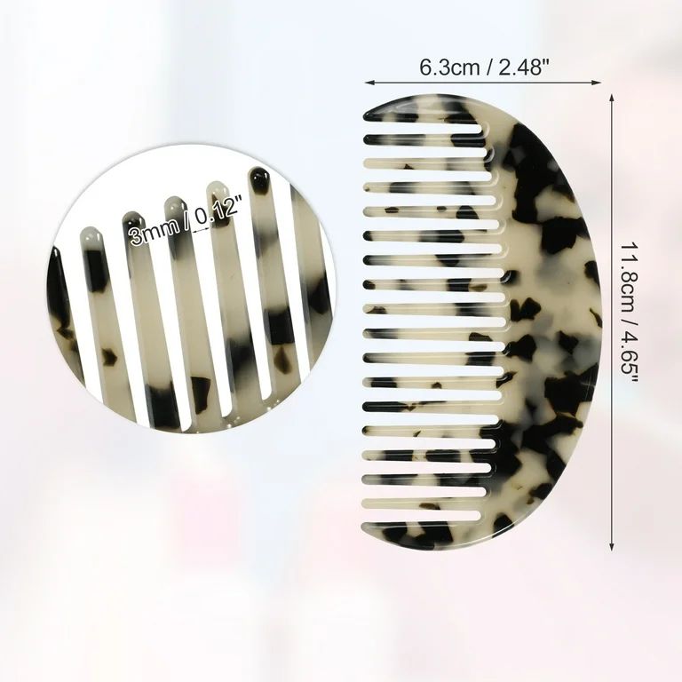 Unique Bargains 1 Pcs Women Detangling Half Round Wide Tooth Comb for Curly Thick Wavy Straight H... | Walmart (US)