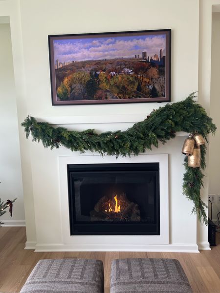 Holiday garland - faux cedar, Christmas decor, holiday greenery, frame TV, fireplace 

#LTKhome #LTKHoliday #LTKSeasonal