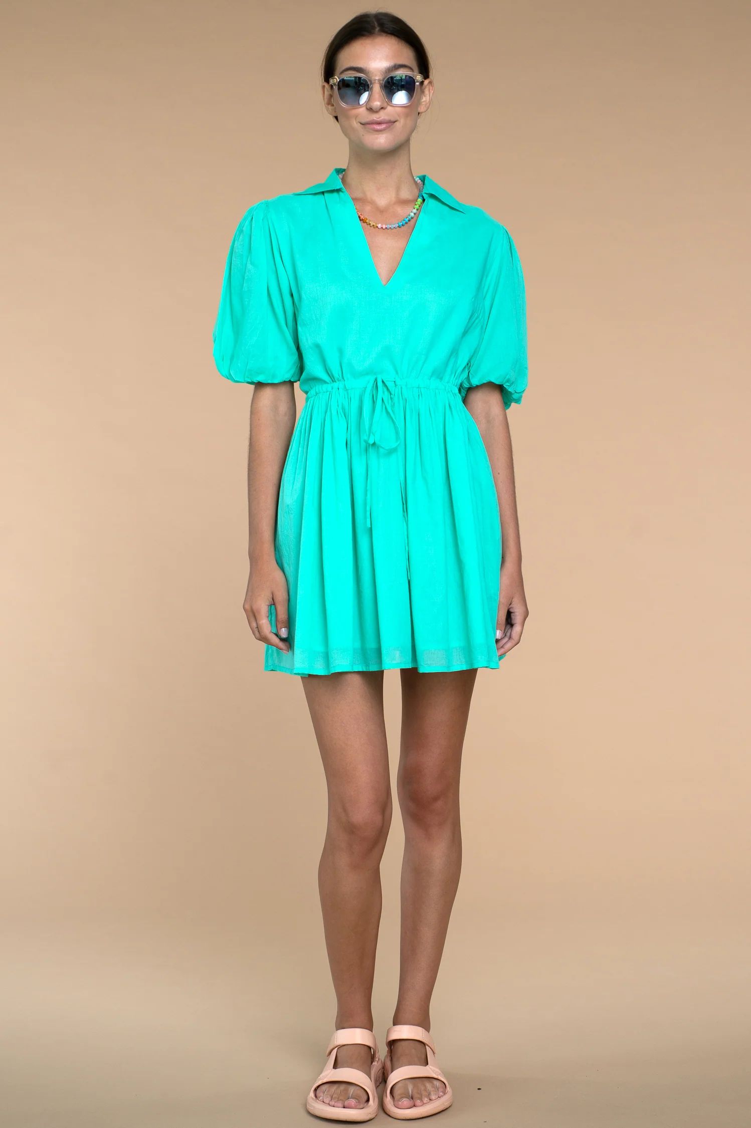 Daphne Dress in Caribbean Green | Olivia James The Label
