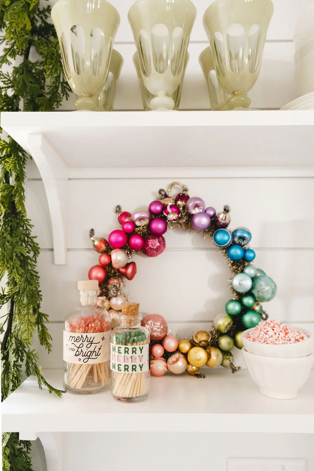 Rainbow Ornament Wreath 11 | Pink Antlers