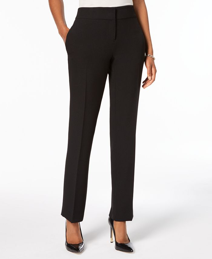 Women's Stretch-Crepe Straight-Leg Pants | Macys (US)