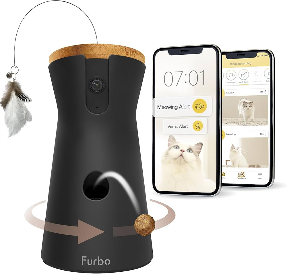 Furbo 360° Cat Camera + Nanny Bundle: Home Security & Cat Safety Alerts, Rotating Pet Treat Disp... | Amazon (US)