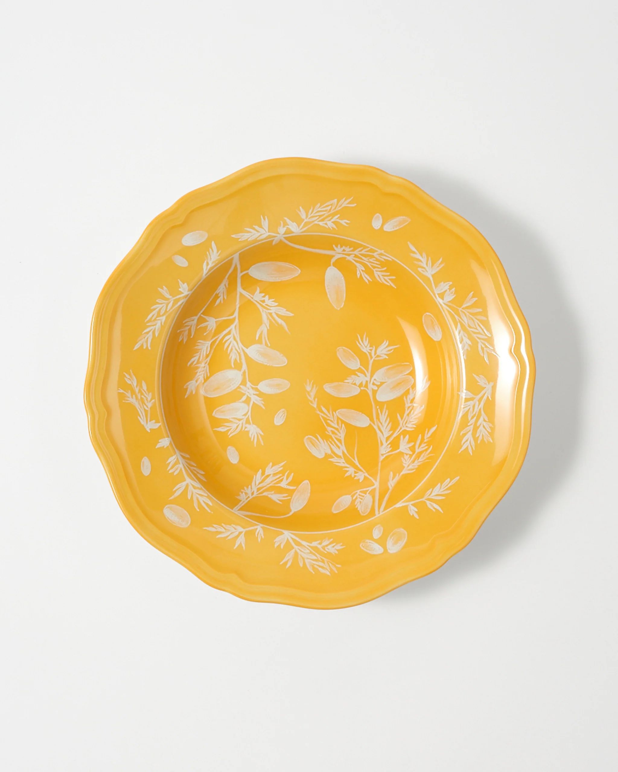 Ginori Floral Soup Plate Yellow | Cabana Magazine