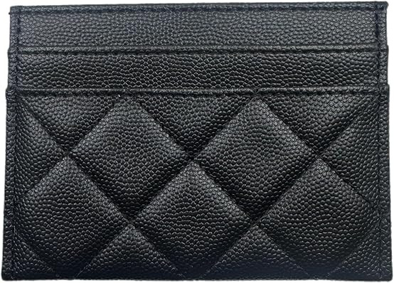 Classic Card Holder, Black Quilted Grain Texture | Amazon (US)
