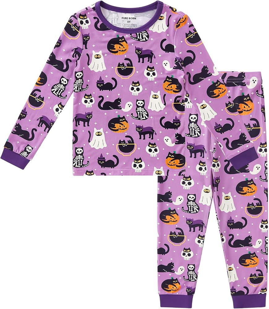 pureborn Baby Viscose from Bamboo Pajama Set Toddler Girls Sleepwear 12M-8Y | Amazon (US)