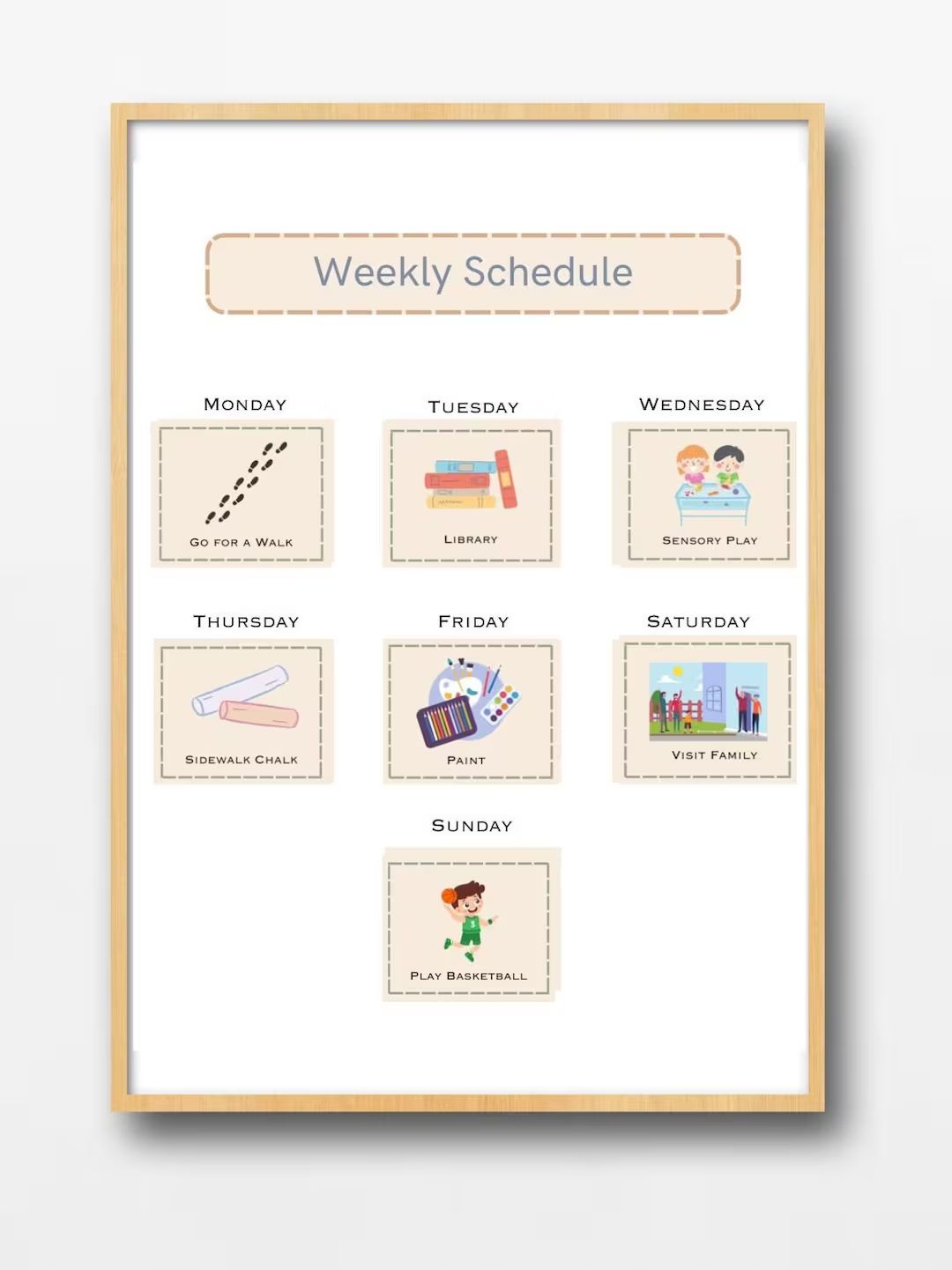 Kids Weekly Planner, Custom Weekly Kids Calendar, Visual Schedule for toddlers, Children's Routin... | Etsy (US)